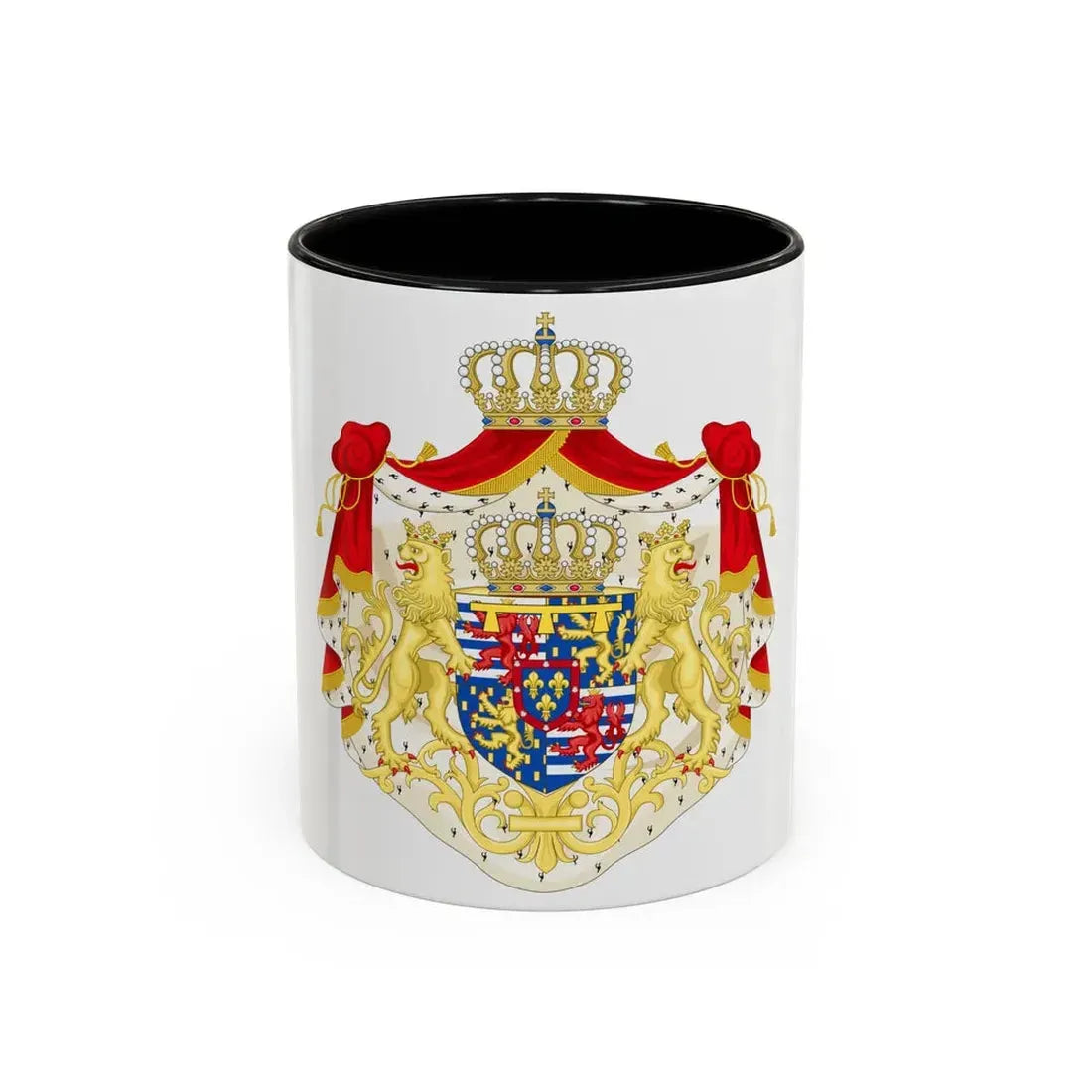 Greater coat of arms of the Hereditary Grand Duke of Luxembourg (2000) - Accent Coffee Mug 11oz Black - Go Mug Yourself