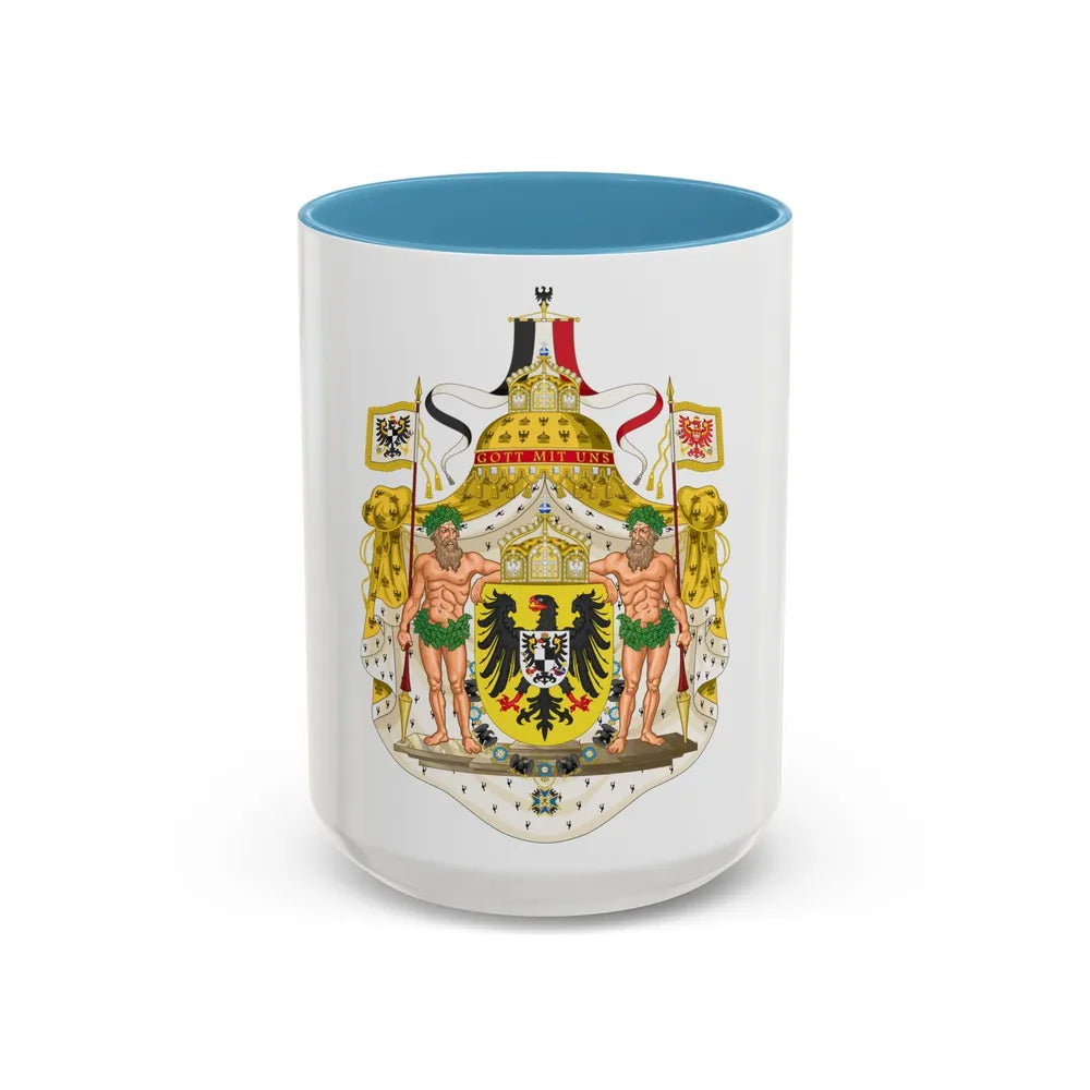 Greater imperial coat of arms of Germany - Accent Coffee Mug 15oz Light Blue - Go Mug Yourself
