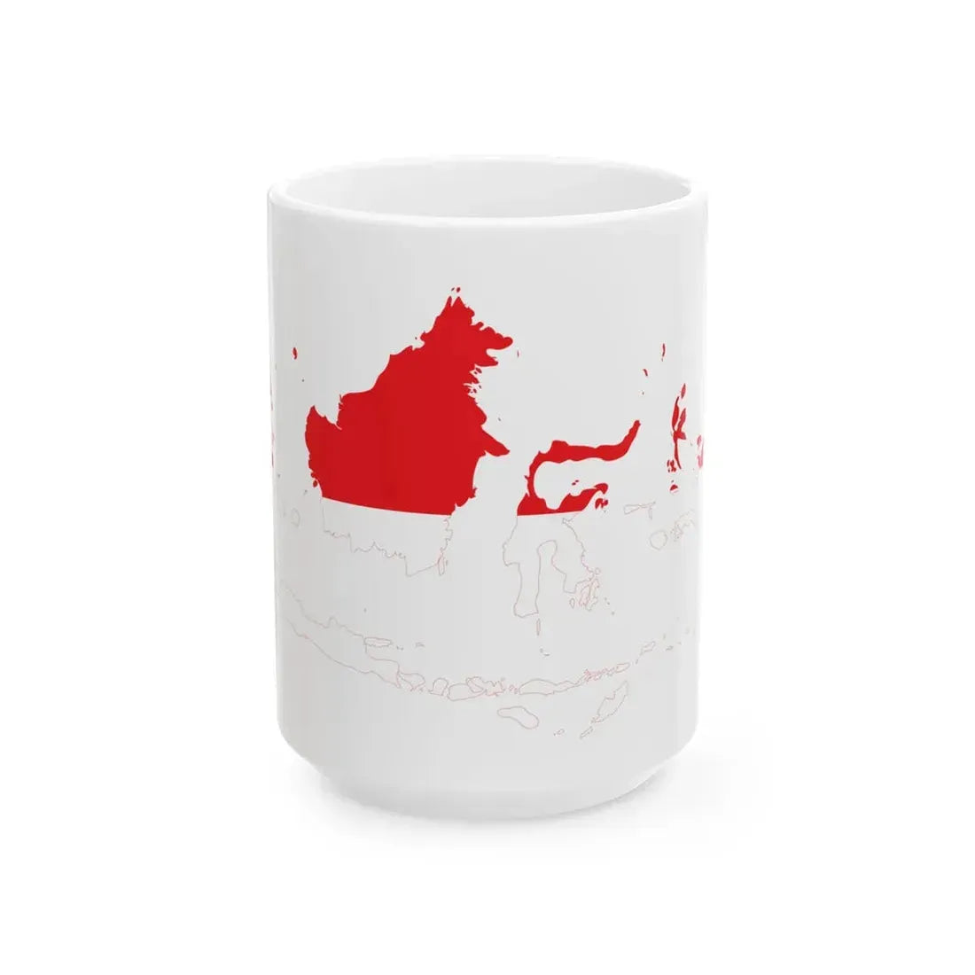 Greater Indonesia flag map (Indonesia) White Coffee Mug 15oz - Go Mug Yourself