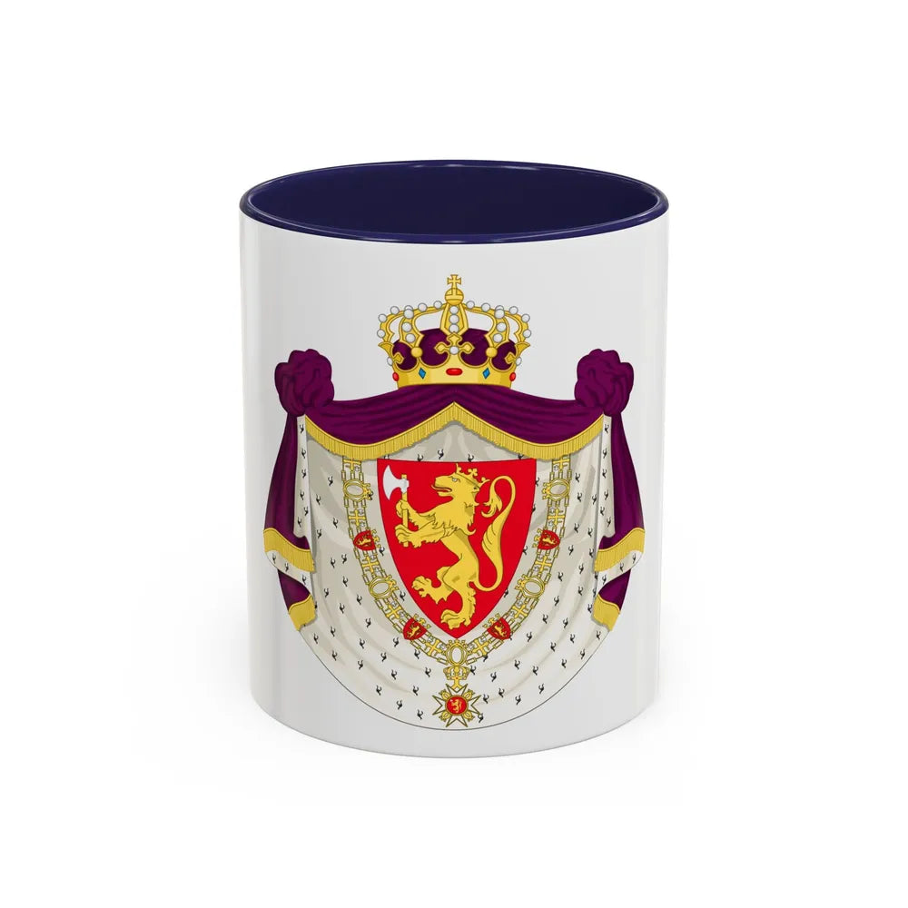 Greater royal coat of arms of Norway - Accent Coffee Mug 11oz Navy - Go Mug Yourself