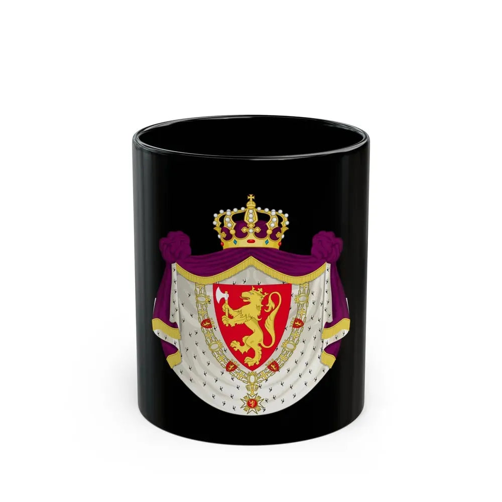 Greater royal coat of arms of Norway - Black Coffee Mug 11oz - Go Mug Yourself