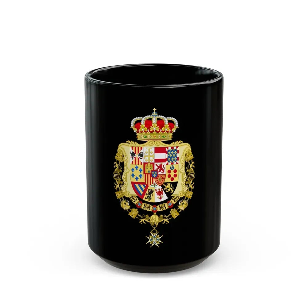 Greater Royal Coat of Arms of Spain (1931) - Black Coffee Mug 15oz - Go Mug Yourself