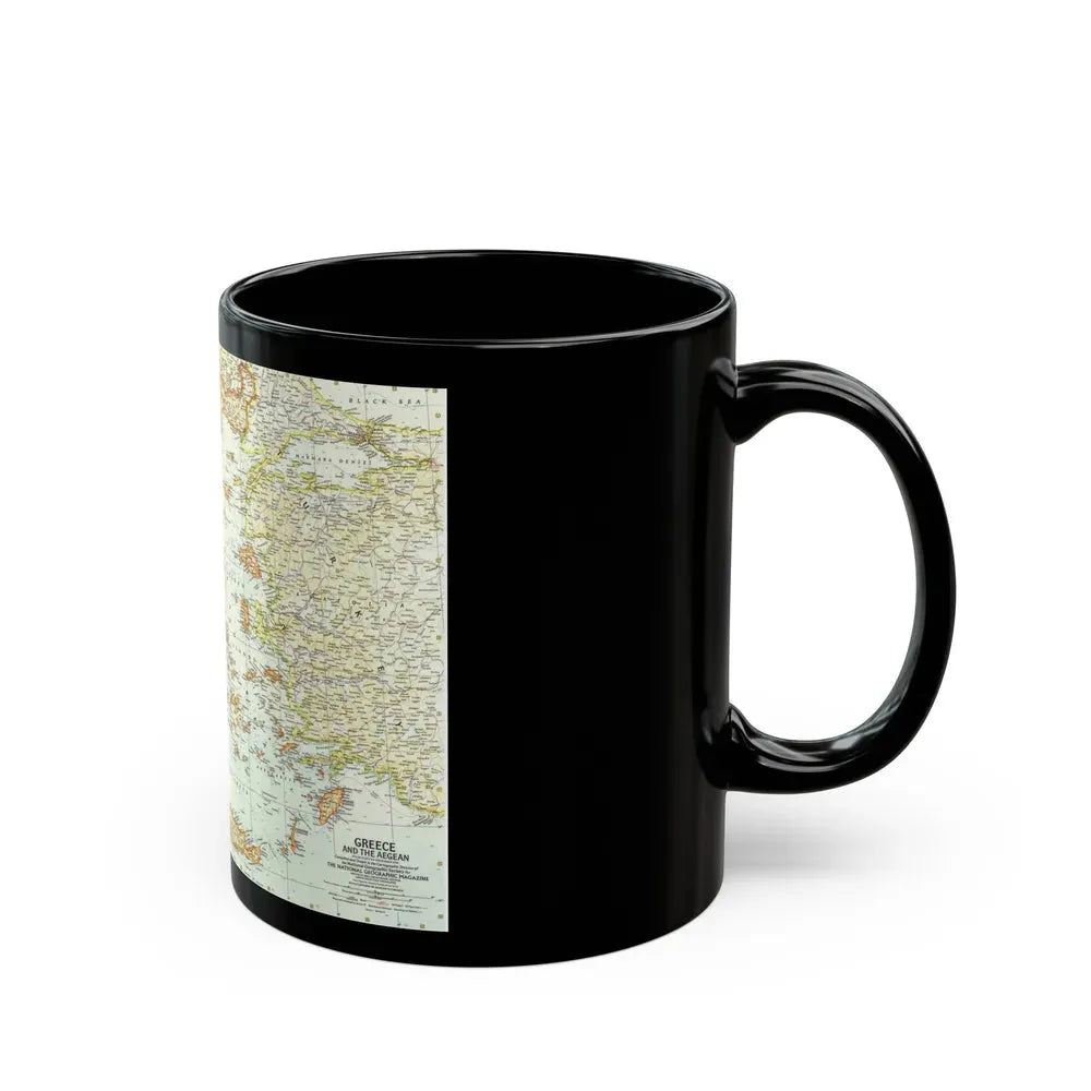 Greece and the Aegean (1958) (Map) Black Coffee Mug - Go Mug Yourself