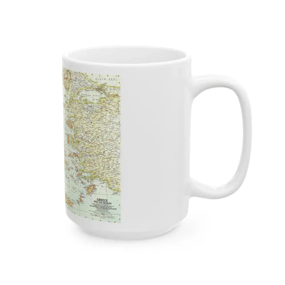 Greece and the Aegean (1958) (Map) White Coffee Mug - Go Mug Yourself