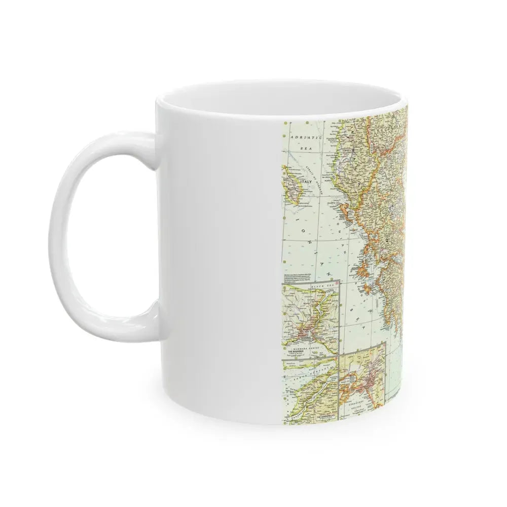 Greece and the Aegean (1958) (Map) White Coffee Mug - Go Mug Yourself