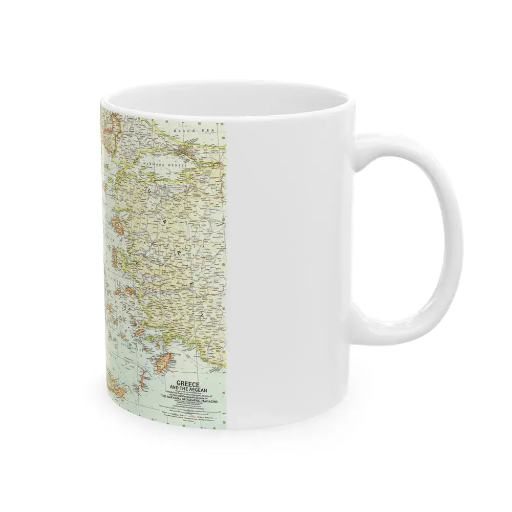 Greece and the Aegean (1958) (Map) White Coffee Mug - Go Mug Yourself
