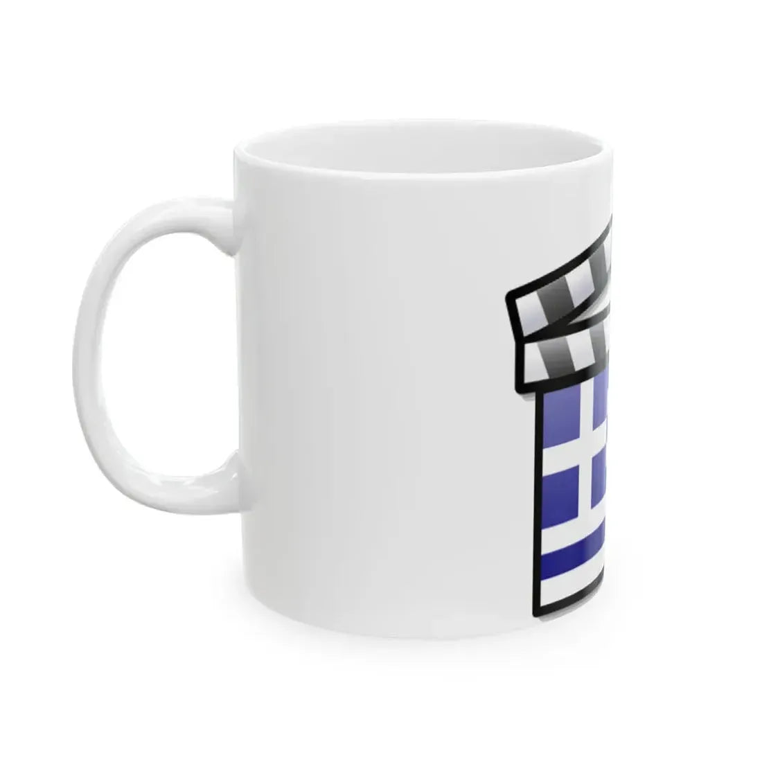 Greece film clapperboard (Greece) White Coffee Mug - Go Mug Yourself