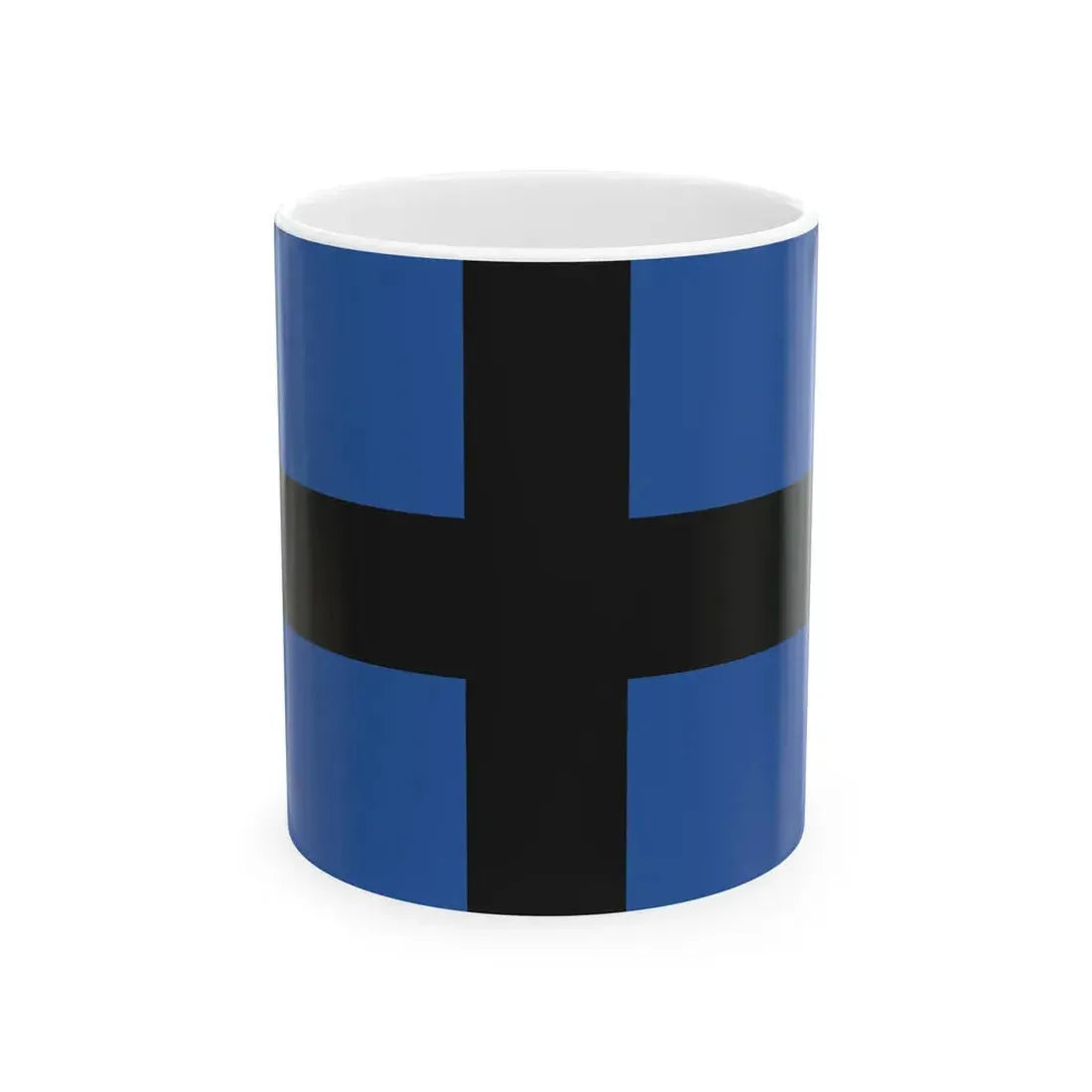 Greek flag of Thrace black cross (Greece) White Coffee Mug 11oz - Go Mug Yourself