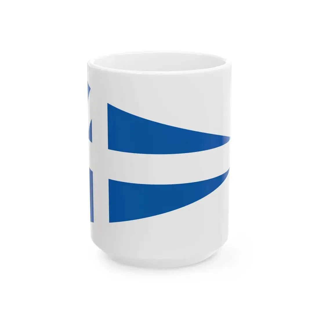 Greek Lieutenant Generals rank flag on board a navy vessel within his jurisdiction 1914 pattern (Greece) White Coffee Mug 15oz - Go Mug Yourself