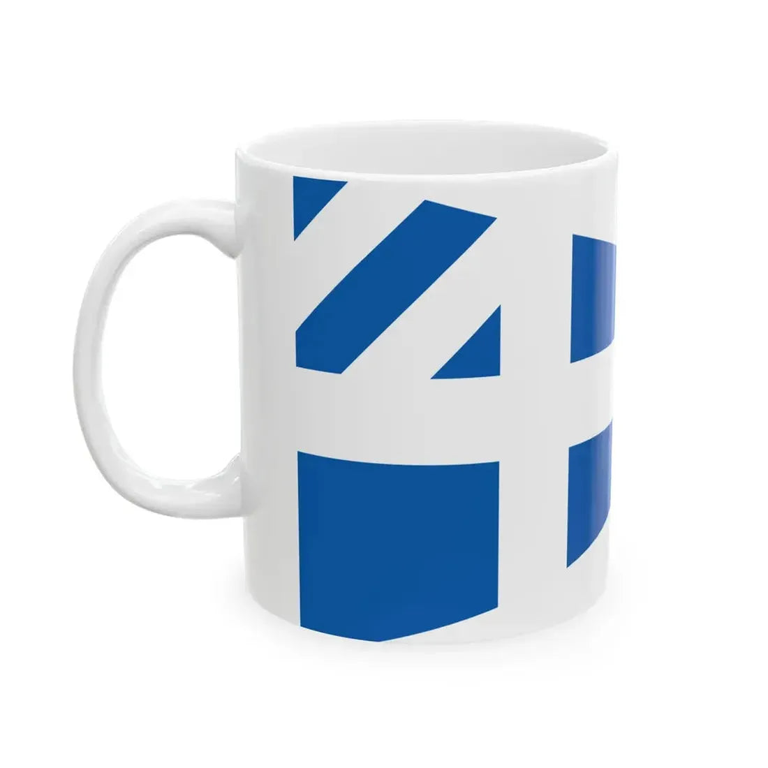 Greek Lieutenant Generals rank flag on board a navy vessel within his jurisdiction 1914 pattern (Greece) White Coffee Mug - Go Mug Yourself