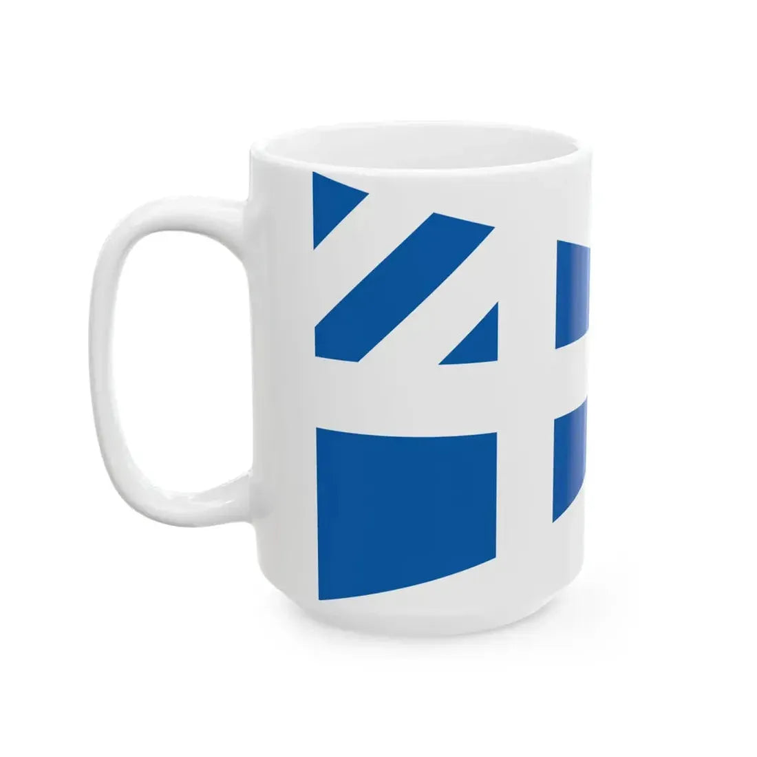 Greek Lieutenant Generals rank flag on board a navy vessel within his jurisdiction 1914 pattern (Greece) White Coffee Mug - Go Mug Yourself