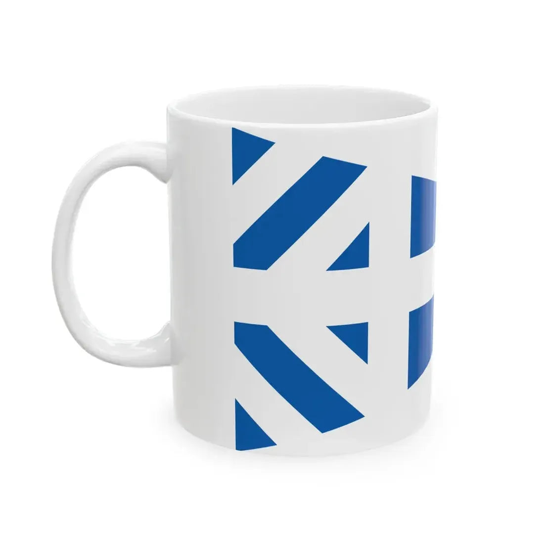 Greek Major Generals rank flag on board a navy vessel within his jurisdiction 1914 pattern (Greece) White Coffee Mug - Go Mug Yourself