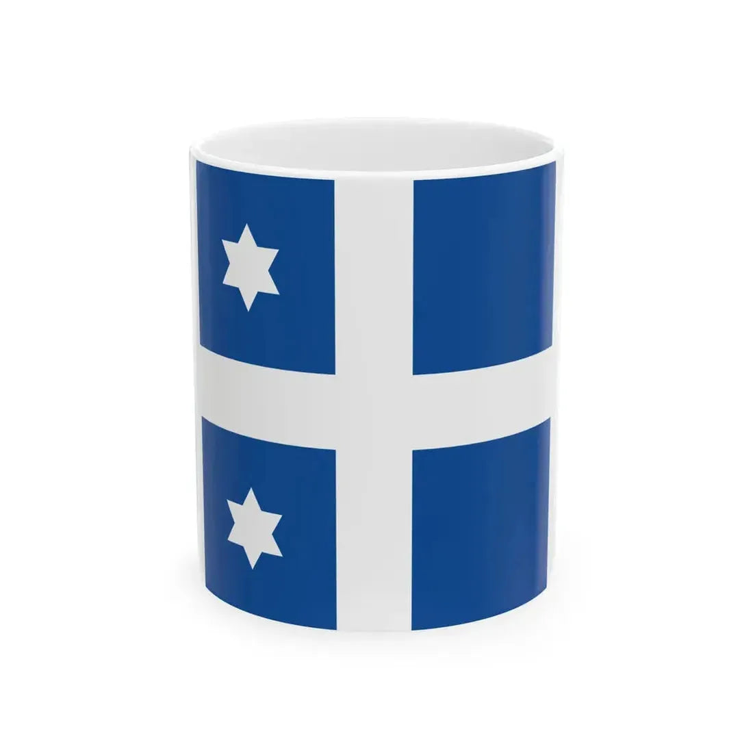 Greek Navy Rear Admiral Flag (Greece) White Coffee Mug 11oz - Go Mug Yourself
