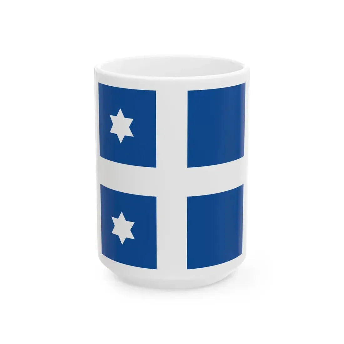 Greek Navy Rear Admiral Flag (Greece) White Coffee Mug 15oz - Go Mug Yourself
