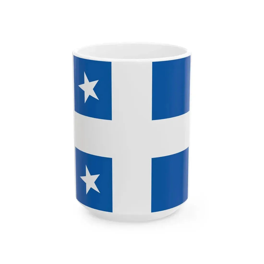 Greek Royal Navy Rear Admirals rank flag 1914 pattern (Greece) White Coffee Mug 15oz - Go Mug Yourself