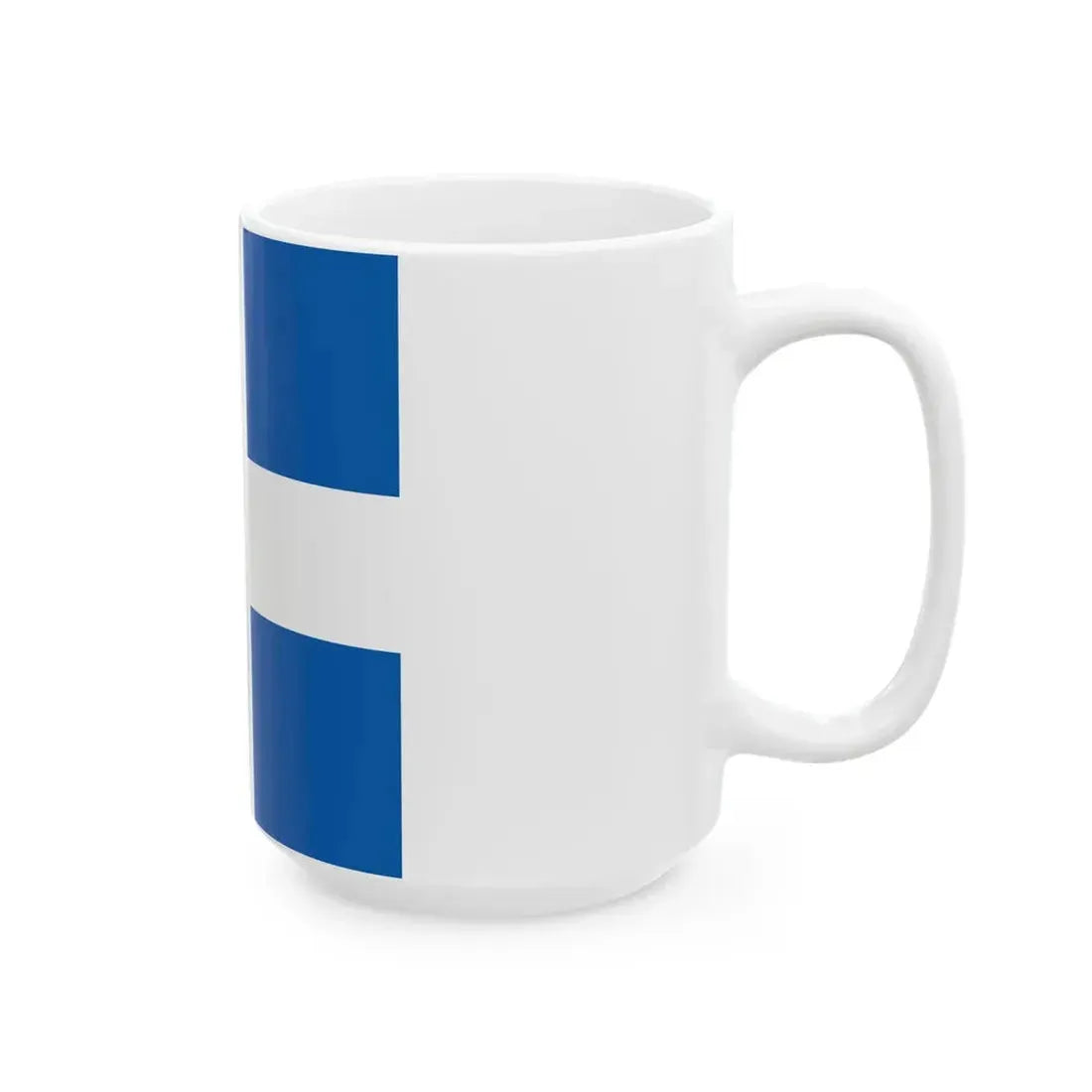 Greek Royal Navy Rear Admirals rank flag 1914 pattern (Greece) White Coffee Mug - Go Mug Yourself