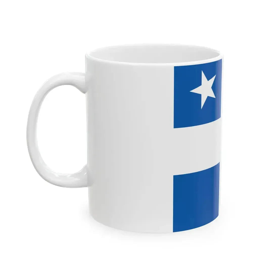 Greek Royal Navy Vice Admirals rank flag 1914 pattern (Greece) White Coffee Mug - Go Mug Yourself