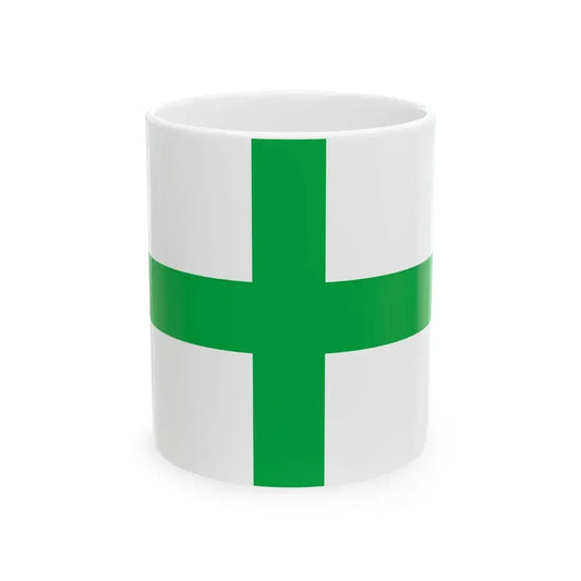 Green Cross flag of Florida (United States) White Coffee Mug 11oz - Go Mug Yourself
