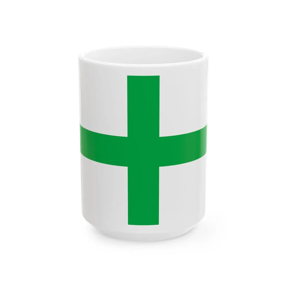Green Cross flag of Florida (United States) White Coffee Mug 15oz - Go Mug Yourself