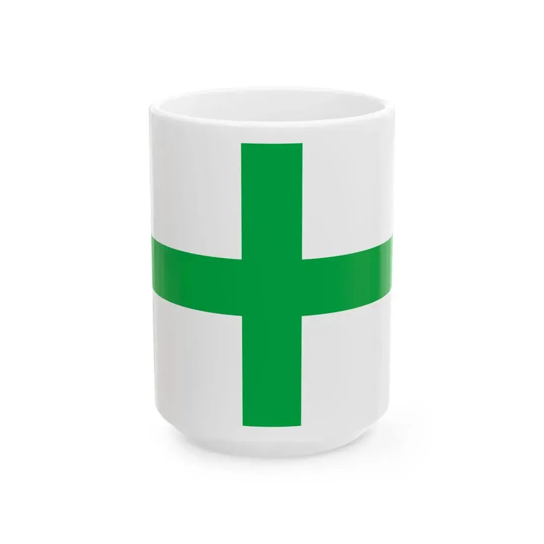 Green Cross flag of Florida (United States) White Coffee Mug 15oz - Go Mug Yourself