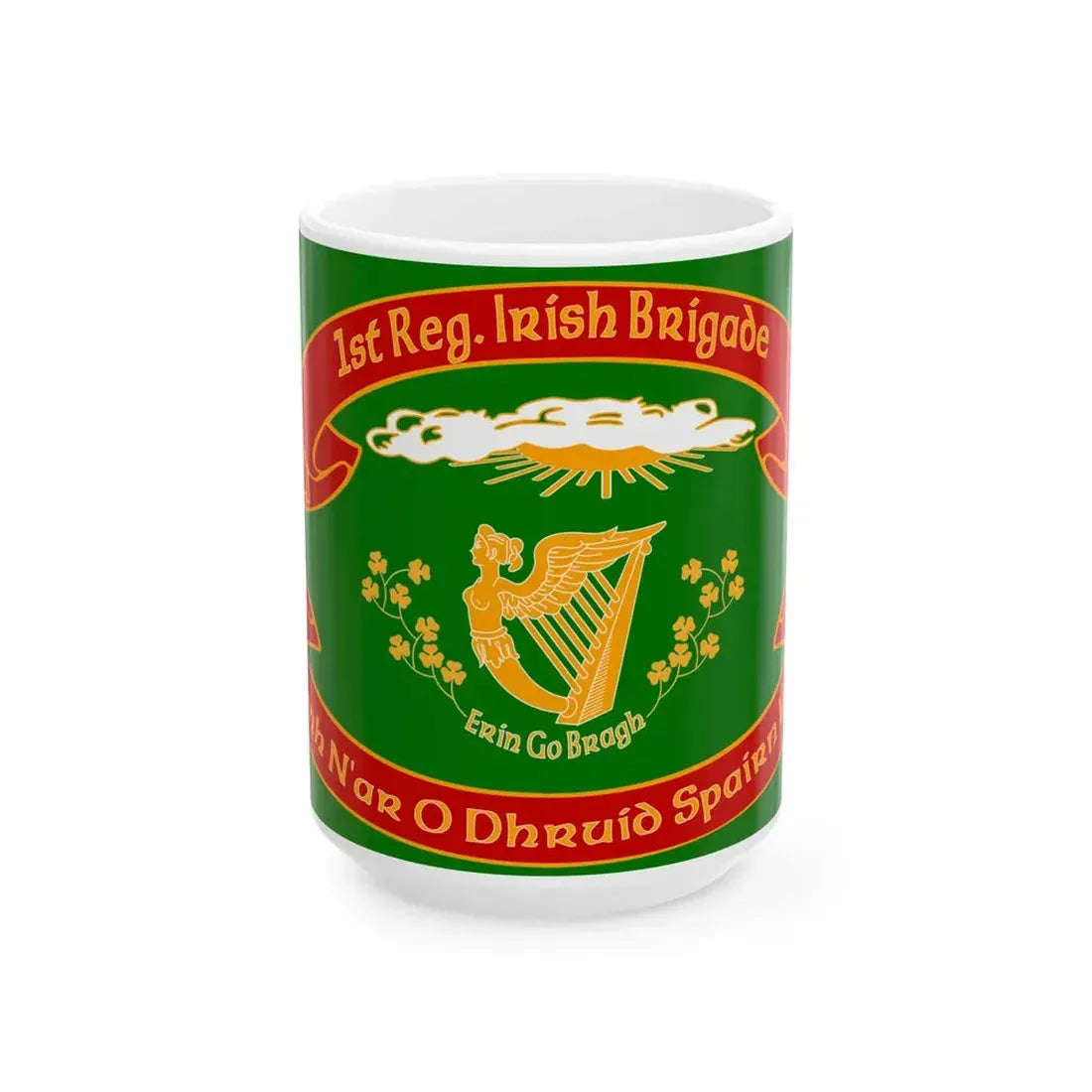 Green Ensign 1st Regiment (United States) White Coffee Mug 15oz - Go Mug Yourself