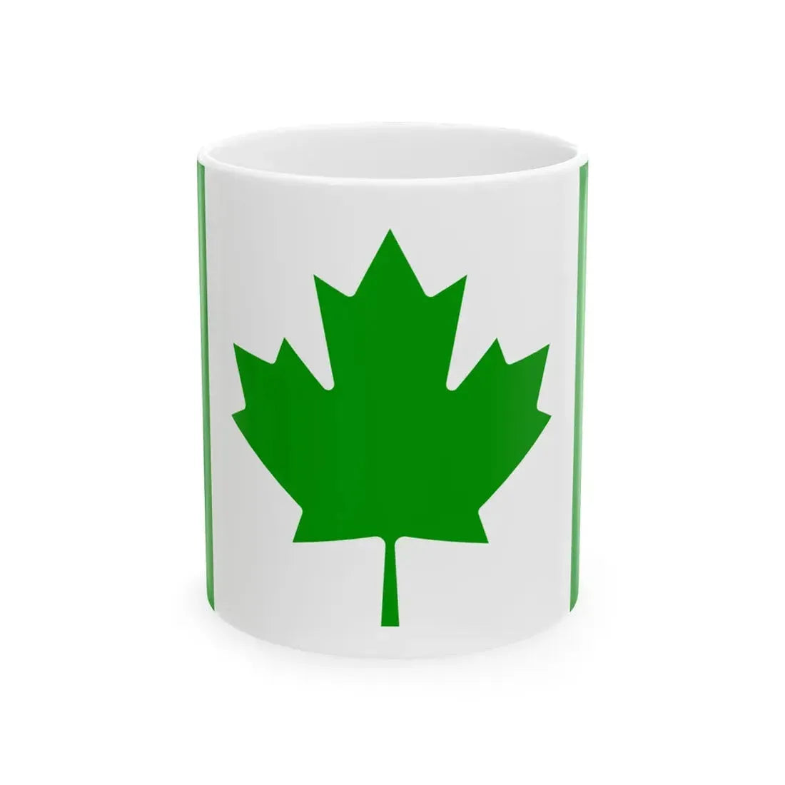 Green Flag of Canada (Canada) White Coffee Mug 11oz - Go Mug Yourself