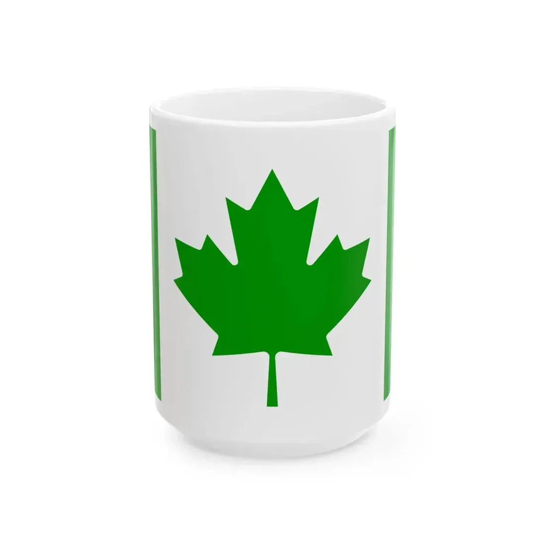Green Flag of Canada (Canada) White Coffee Mug 15oz - Go Mug Yourself