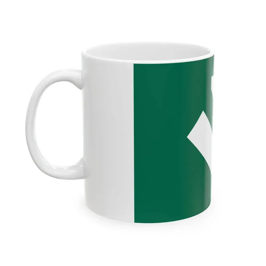 Green flag with symbol of falanga (Poland) White Coffee Mug - Go Mug Yourself