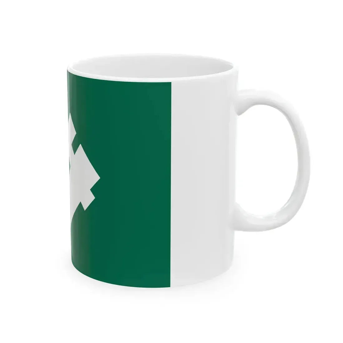 Green flag with symbol of falanga (Poland) White Coffee Mug - Go Mug Yourself