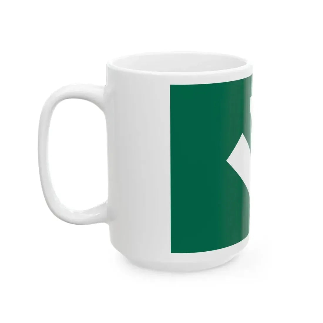 Green flag with symbol of falanga (Poland) White Coffee Mug - Go Mug Yourself