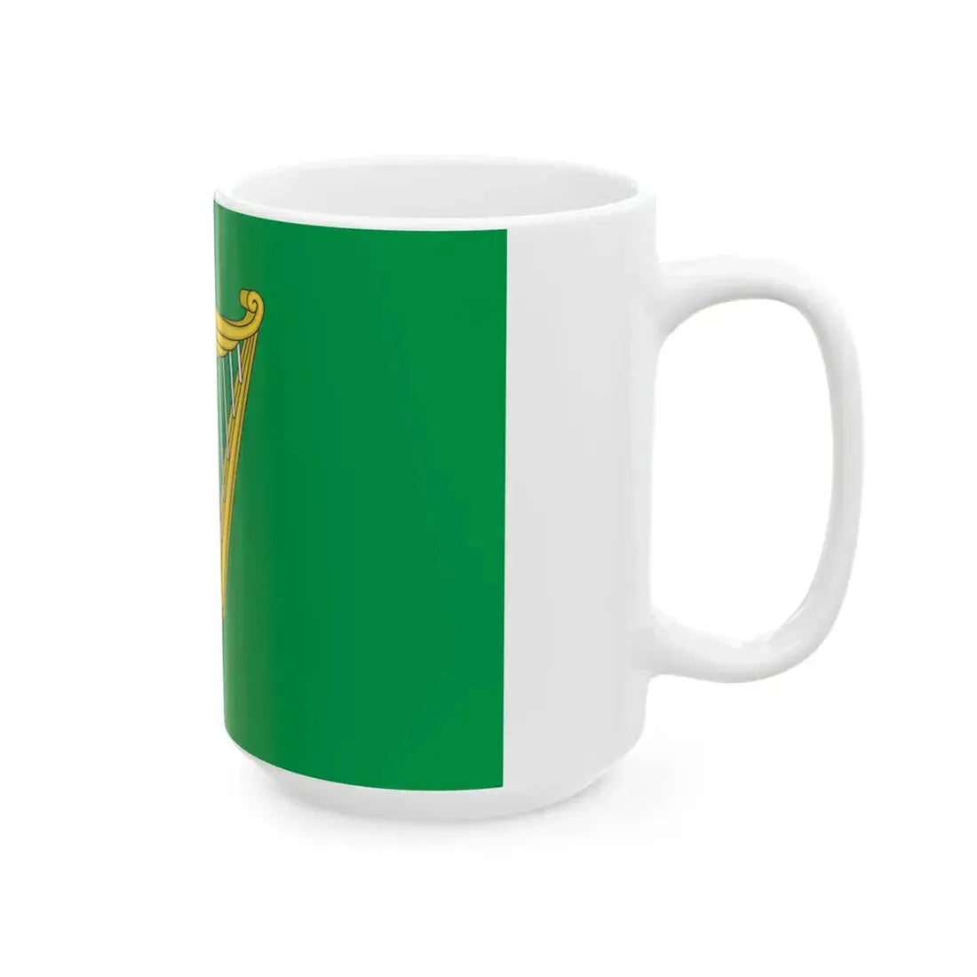 Green harp flag of Ireland (Ireland) White Coffee Mug - Go Mug Yourself