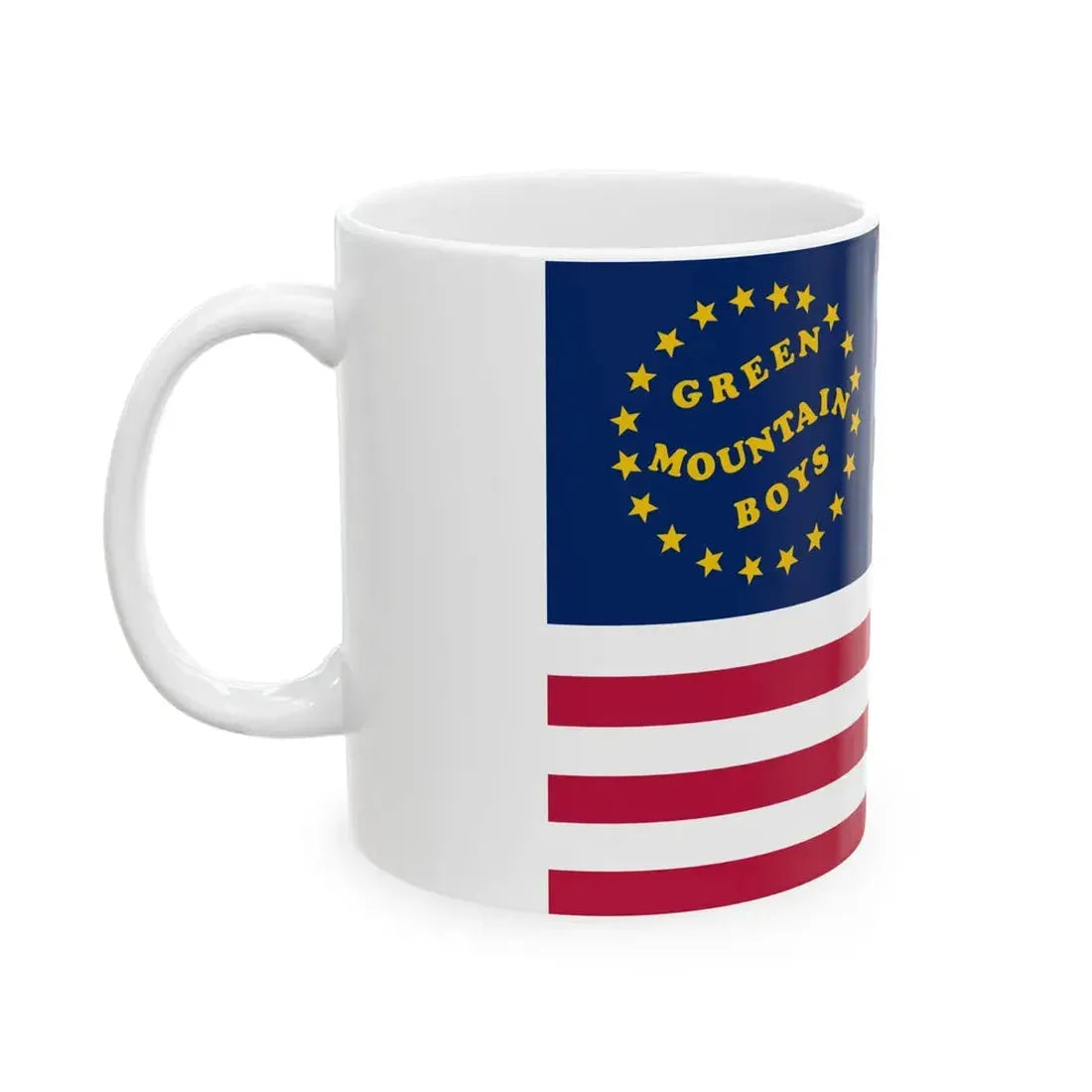 Green Mountain Boys battle flag (United States) White Coffee Mug - Go Mug Yourself