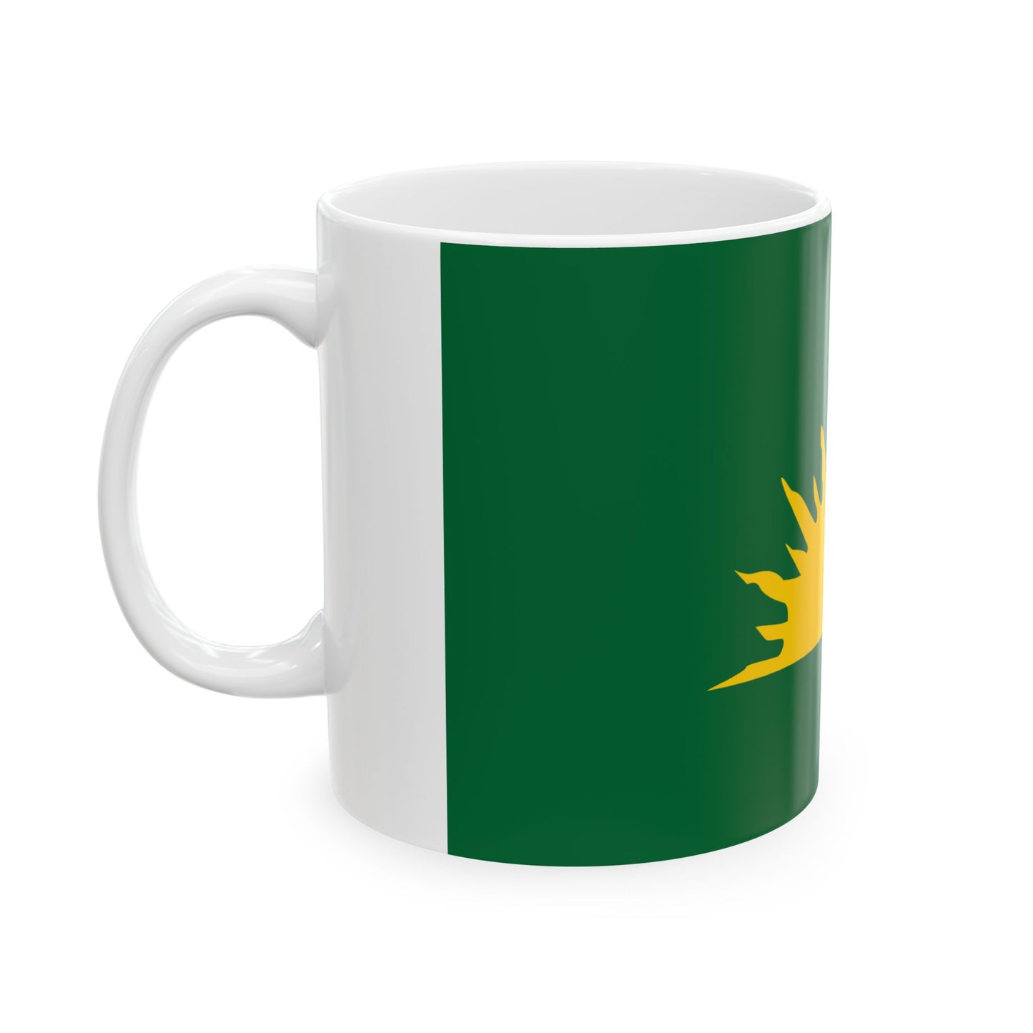 Green Sunburst Flag (Ireland) White Coffee Mug-Go Mug Yourself