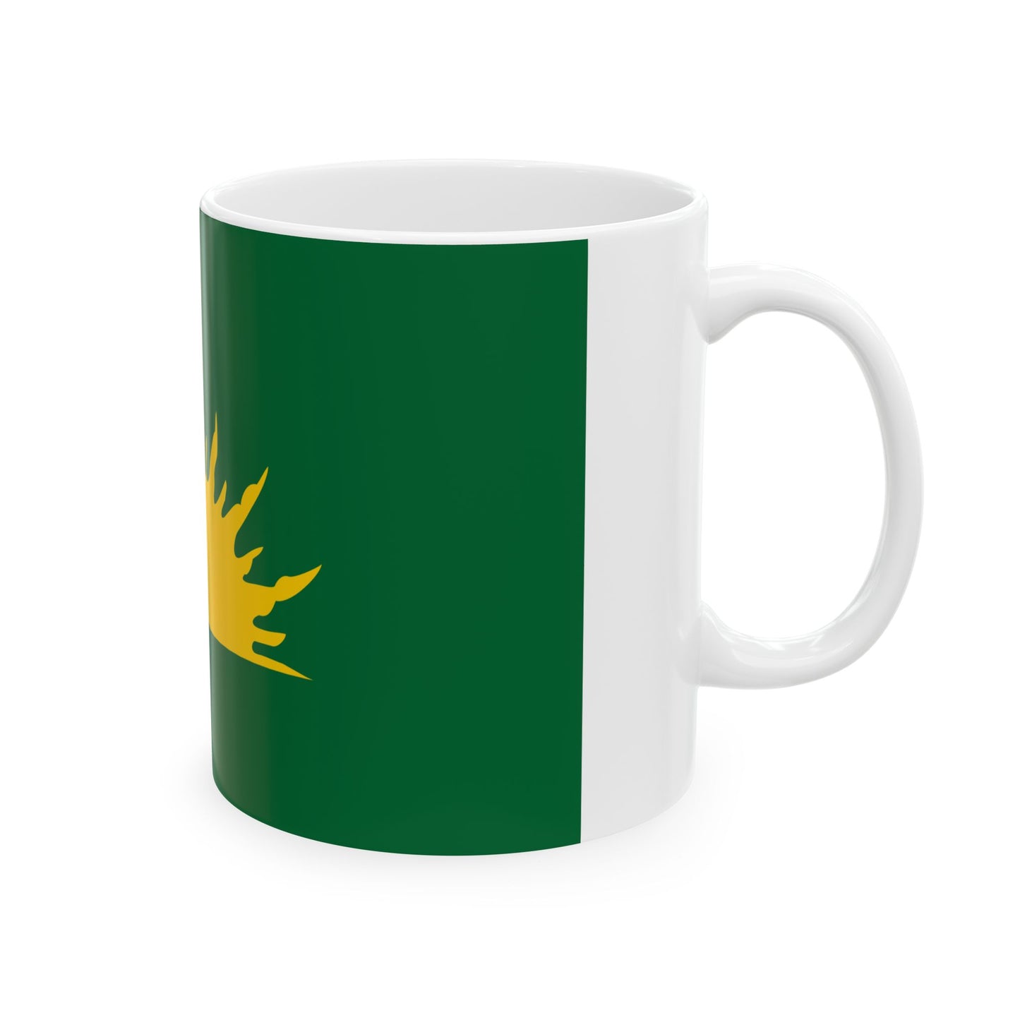 Green Sunburst Flag (Ireland) White Coffee Mug-Go Mug Yourself