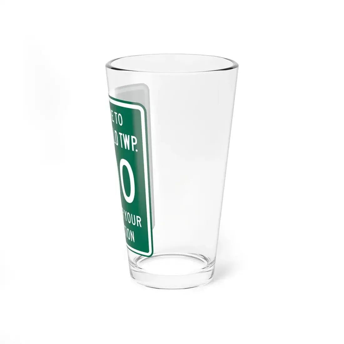 Greenfield Township Fairfield County Ohio route shield template (Ohio) (Road Sign) Pint Glss 16oz - Go Mug Yourself
