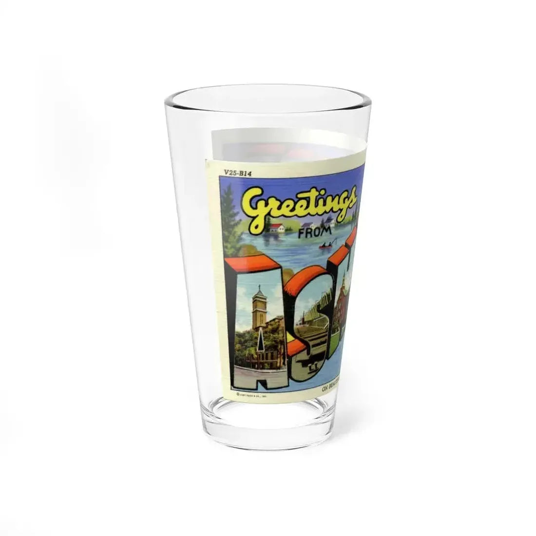 Greeting card from Ashland Wisconsin (Greeting Postcards) Pint Glass 16oz - Go Mug Yourself