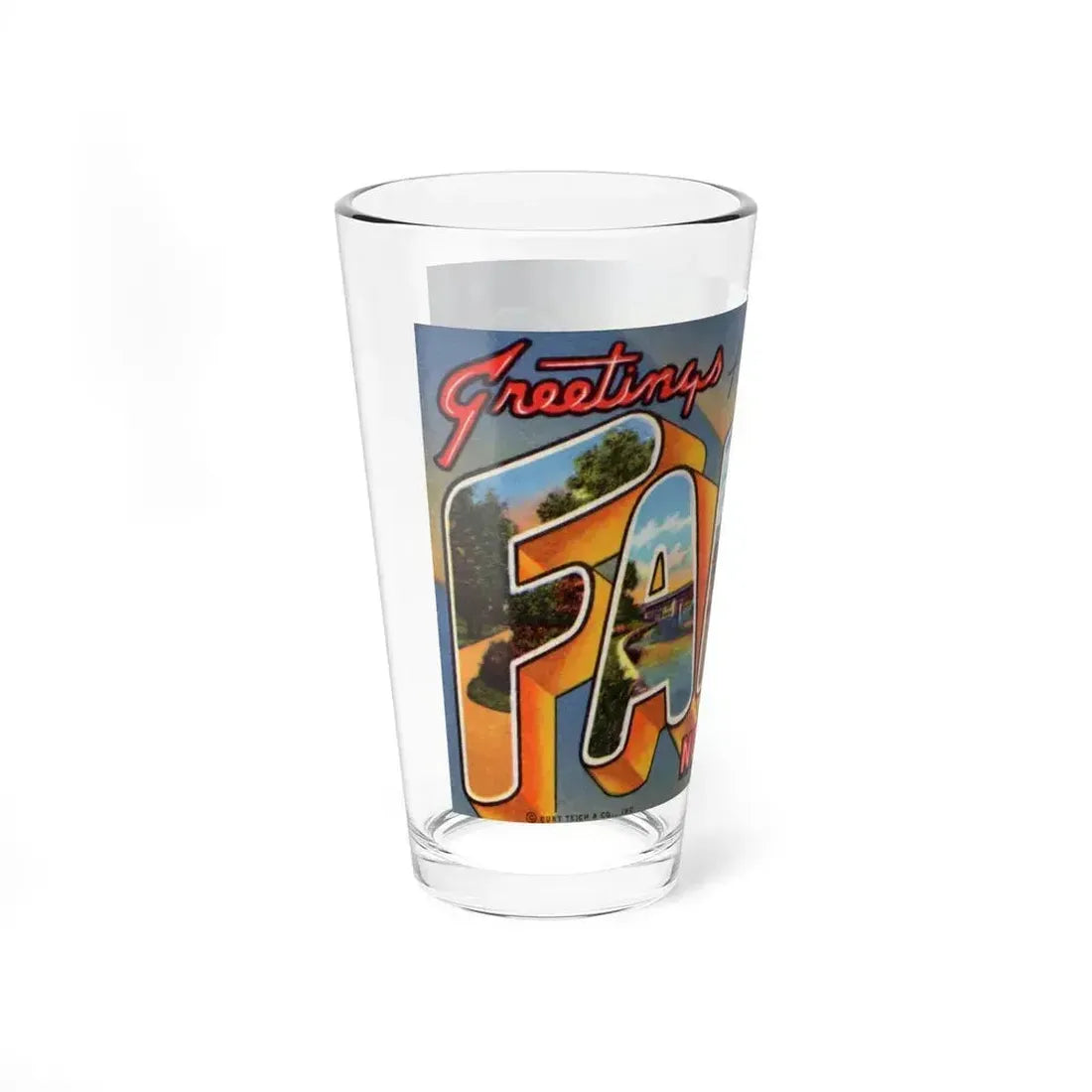 Greeting card from Fargo North Dakota (Greeting Postcards) Pint Glass 16oz - Go Mug Yourself