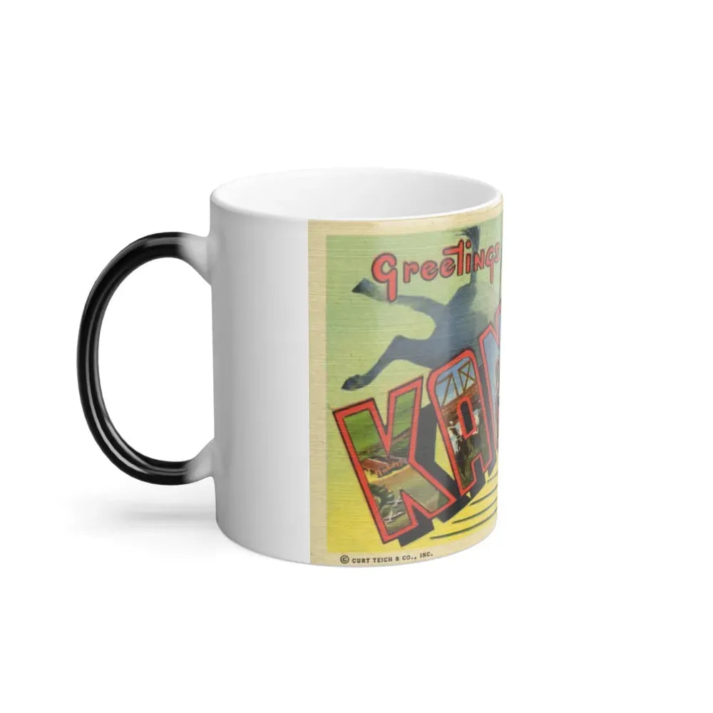 Greeting card from Kansas (Greeting Postcards) Color Changing Mug 11oz - Go Mug Yourself