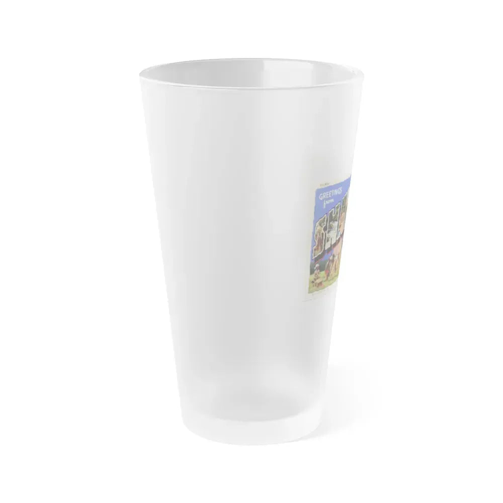 Greeting card from Shawano Wisconsin (Greeting Postcards) Frosted Pint Glass 16oz - Go Mug Yourself