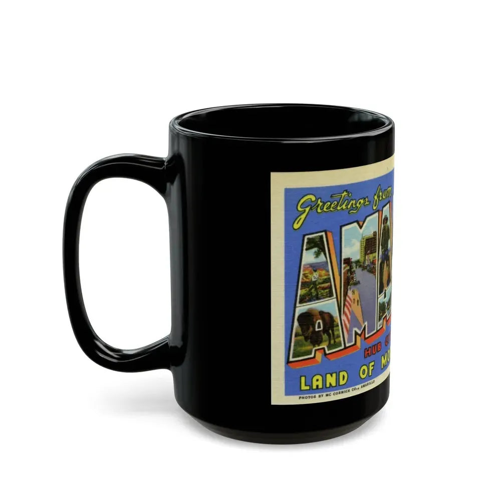 Greetings from Amarillo (Greeting Postcards) Black Coffee Mug - Go Mug Yourself