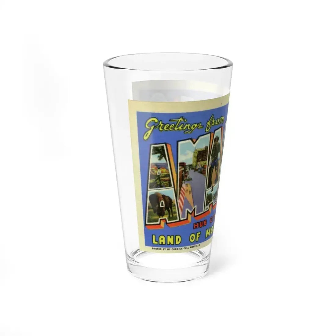 Greetings from Amarillo (Greeting Postcards) Pint Glass 16oz - Go Mug Yourself