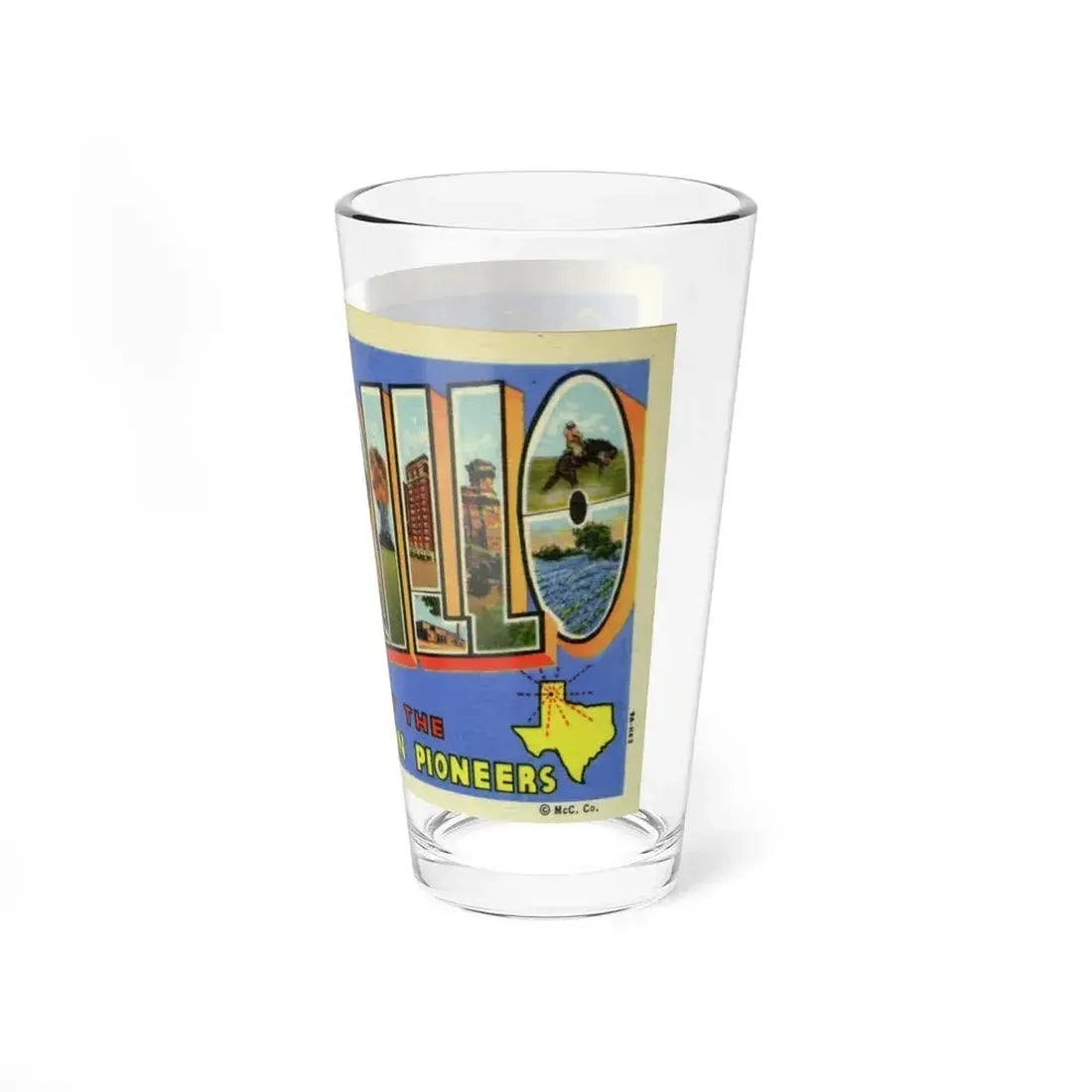 Greetings from Amarillo (Greeting Postcards) Pint Glass 16oz - Go Mug Yourself