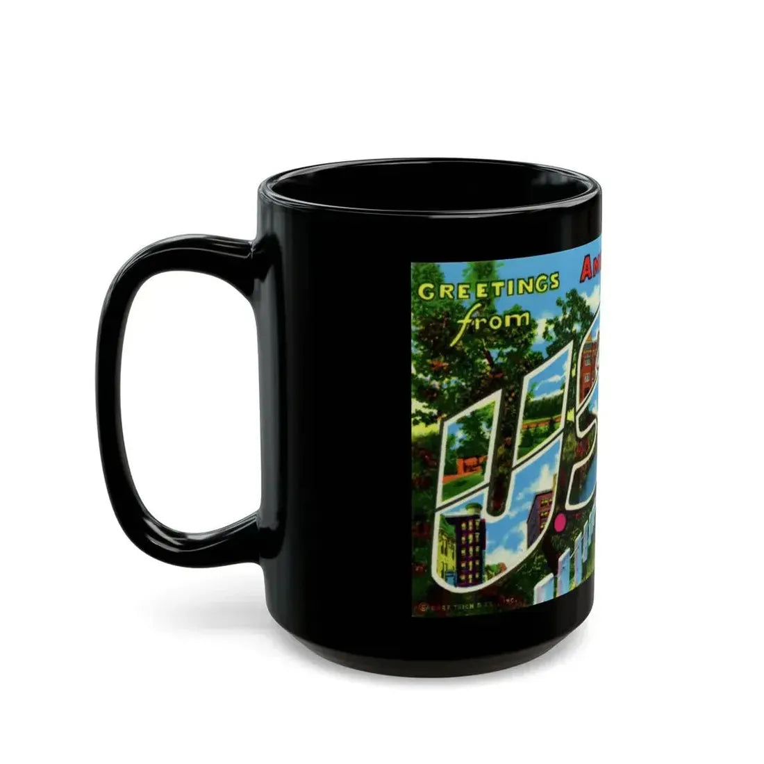 Greetings from Americas Main Street US 66 scenic Missouri (Greeting Postcards) Black Coffee Mug - Go Mug Yourself