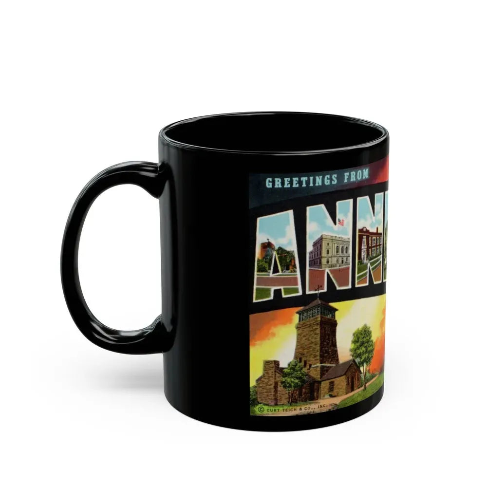 Greetings from Anniston Ala (Greeting Postcards) Black Coffee Mug - Go Mug Yourself