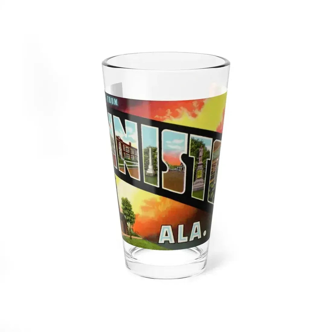 Greetings from Anniston Ala (Greeting Postcards) Pint Glass 16oz 16oz - Go Mug Yourself