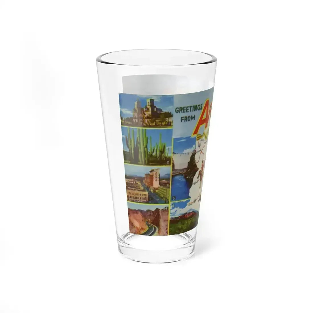Greetings from Arizona (Greeting Postcards) Pint Glass 16oz - Go Mug Yourself