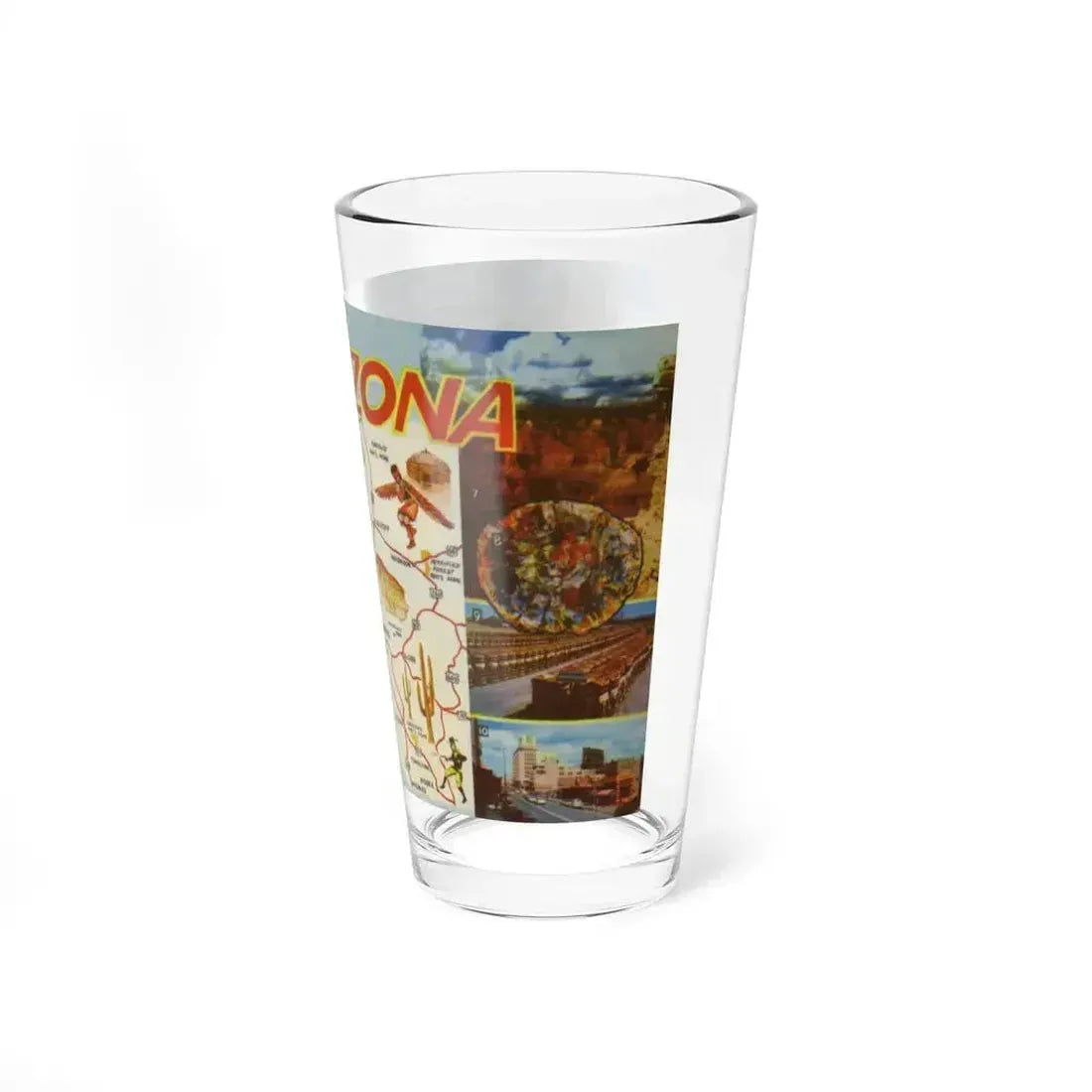 Greetings from Arizona (Greeting Postcards) Pint Glass 16oz - Go Mug Yourself