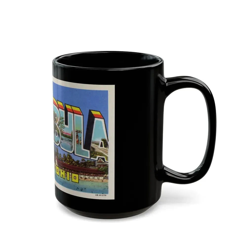 Greetings from Ashtabula Ohio (Greeting Postcards) Black Coffee Mug - Go Mug Yourself