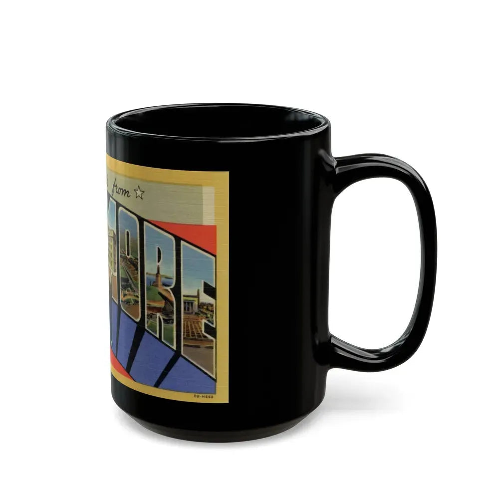 Greetings from Baltimore MD (Greeting Postcards) Black Coffee Mug - Go Mug Yourself