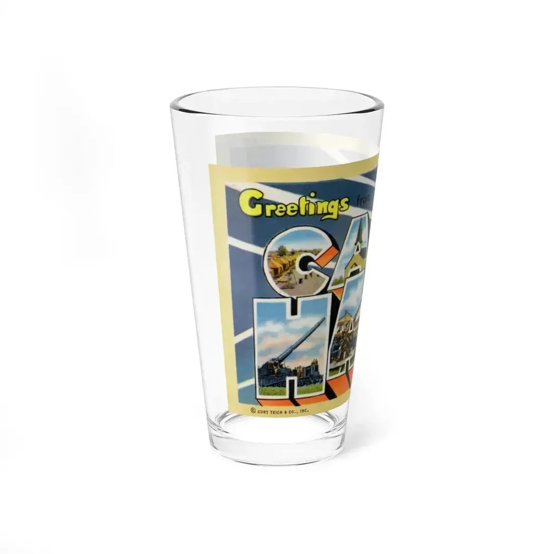Greetings from Camp Haan California (Greeting Postcards) Pint Glass 16oz - Go Mug Yourself